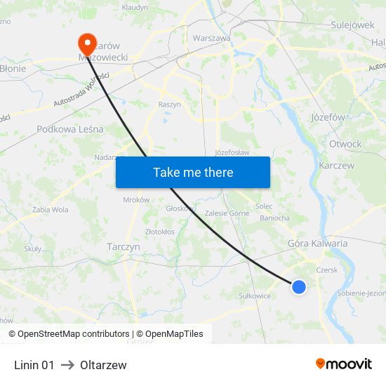 Linin 01 to Oltarzew map