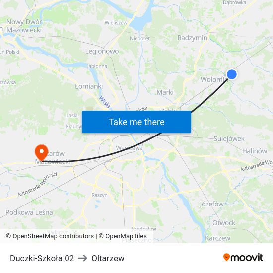 Duczki-Szkoła to Oltarzew map