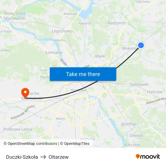 Duczki - Szkoła to Oltarzew map