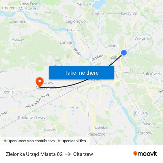 Zielonka Urząd Miasta 02 to Oltarzew map