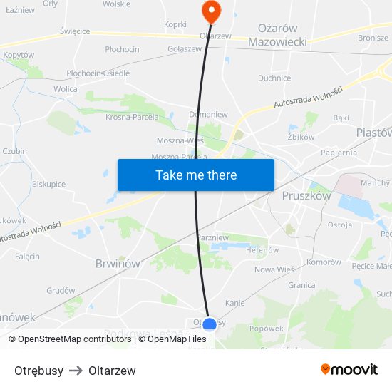Otrębusy to Oltarzew map