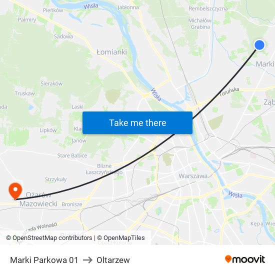 Marki Parkowa 01 to Oltarzew map
