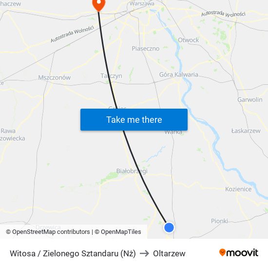 Witosa / Zielonego Sztandaru (Nż) to Oltarzew map
