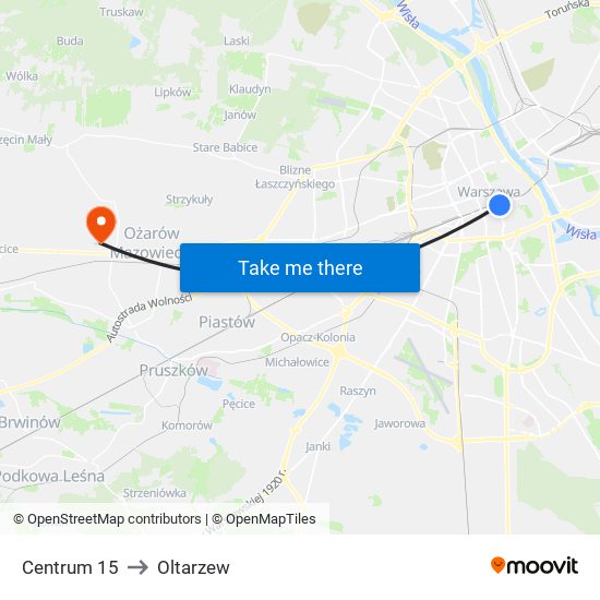Centrum 15 to Oltarzew map