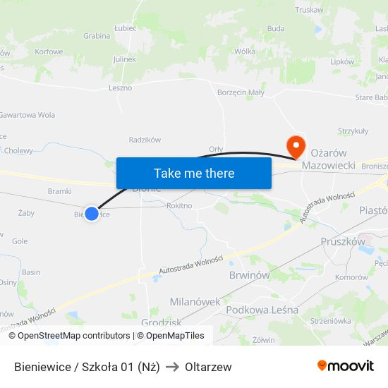 Bieniewice / Szkoła 01 (Nż) to Oltarzew map