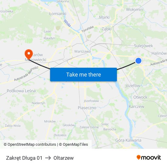 Zakręt Długa 01 to Oltarzew map