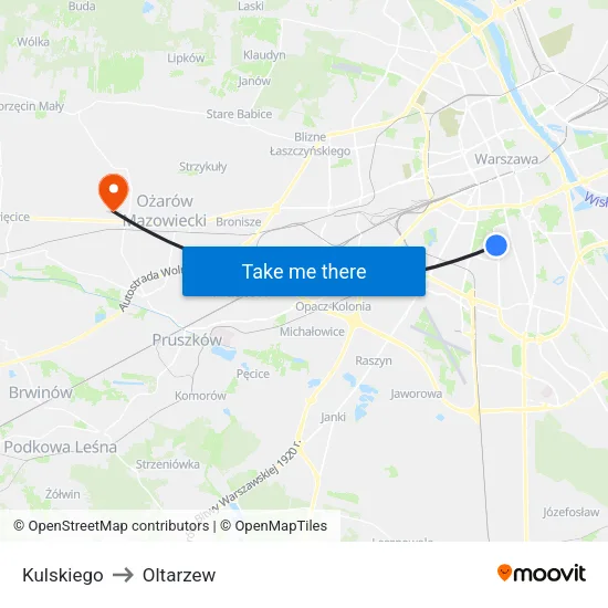 Kulskiego to Oltarzew map