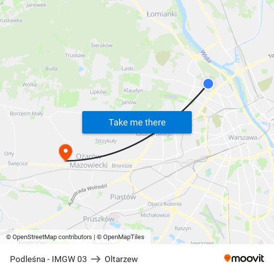 Podleśna - IMGW 03 to Oltarzew map