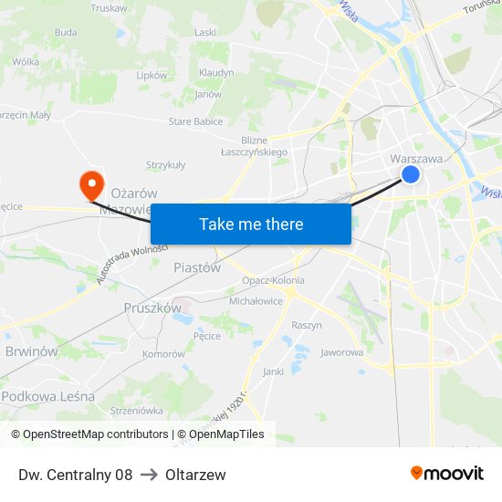 Dw. Centralny 08 to Oltarzew map