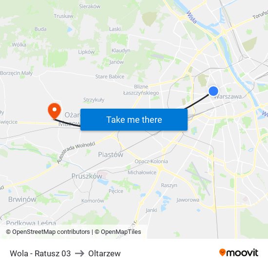 Wola - Ratusz 03 to Oltarzew map