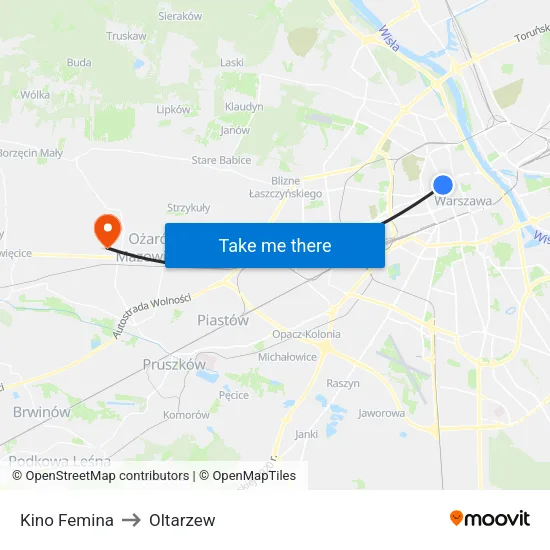 Kino Femina to Oltarzew map