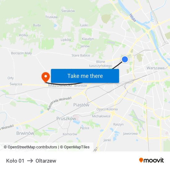 Koło 01 to Oltarzew map