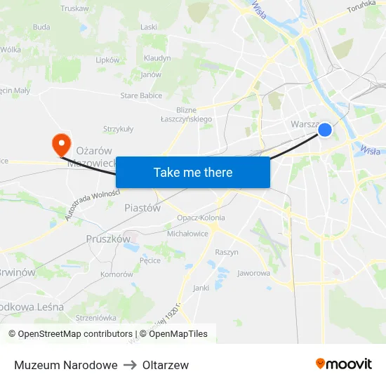 Muzeum Narodowe to Oltarzew map