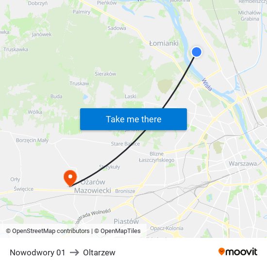 Nowodwory 01 to Oltarzew map