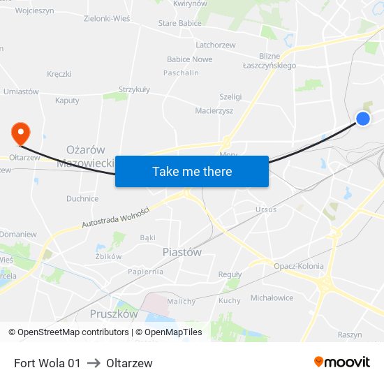 Fort Wola 01 to Oltarzew map