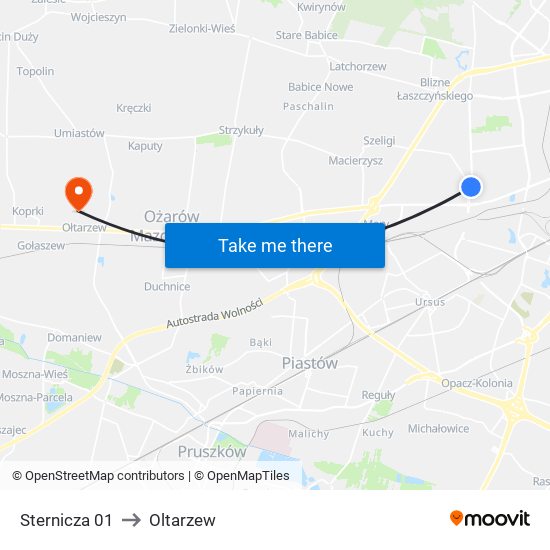 Sternicza 01 to Oltarzew map