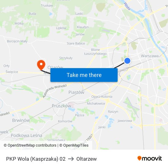 PKP Wola (Kasprzaka) 02 to Oltarzew map