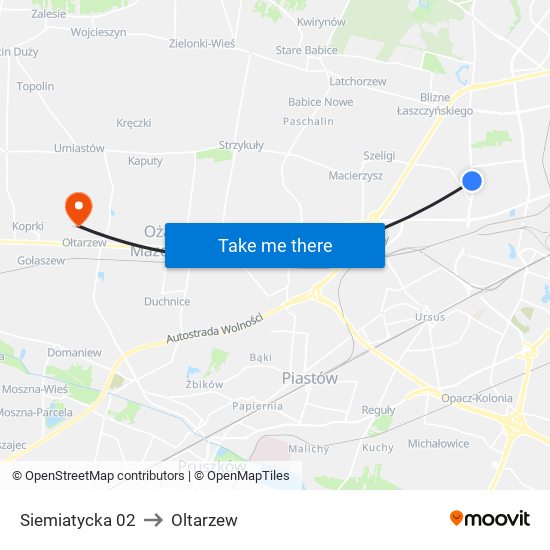 Siemiatycka 02 to Oltarzew map