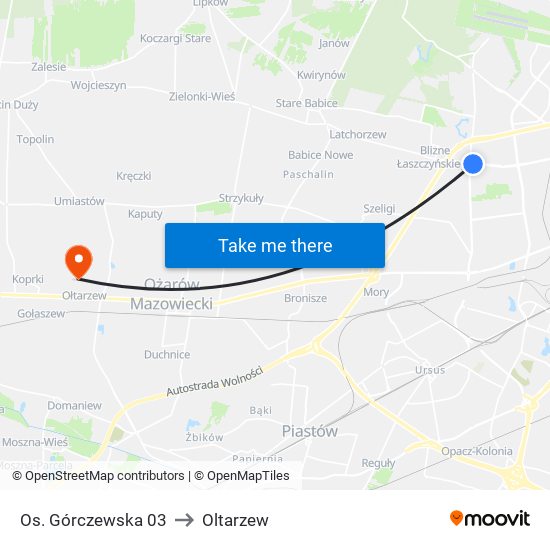 Os. Górczewska 03 to Oltarzew map
