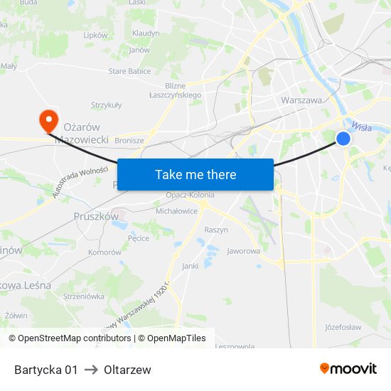 Bartycka 01 to Oltarzew map