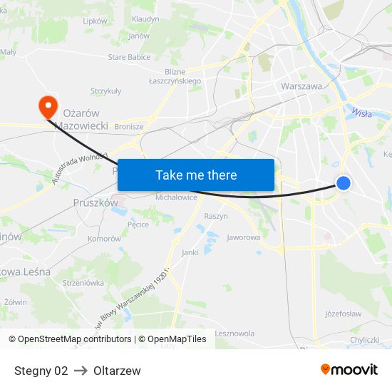 Stegny 02 to Oltarzew map