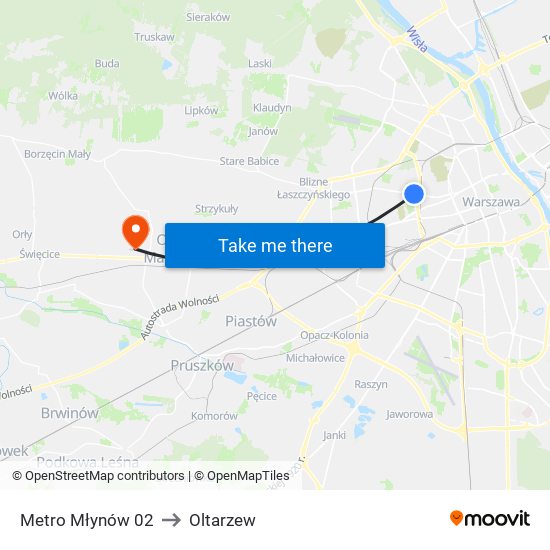 Metro Młynów 02 to Oltarzew map