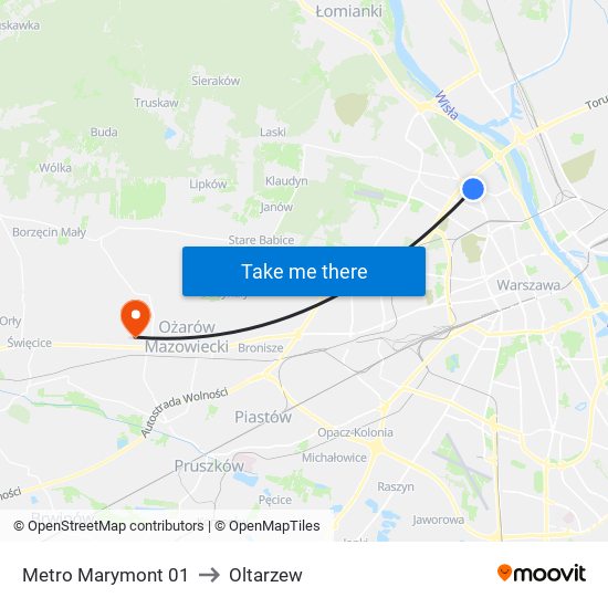 Metro Marymont 01 to Oltarzew map