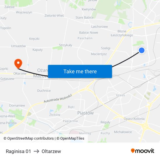Raginisa 01 to Oltarzew map