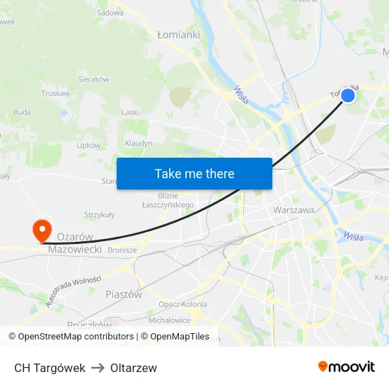 CH Targówek to Oltarzew map