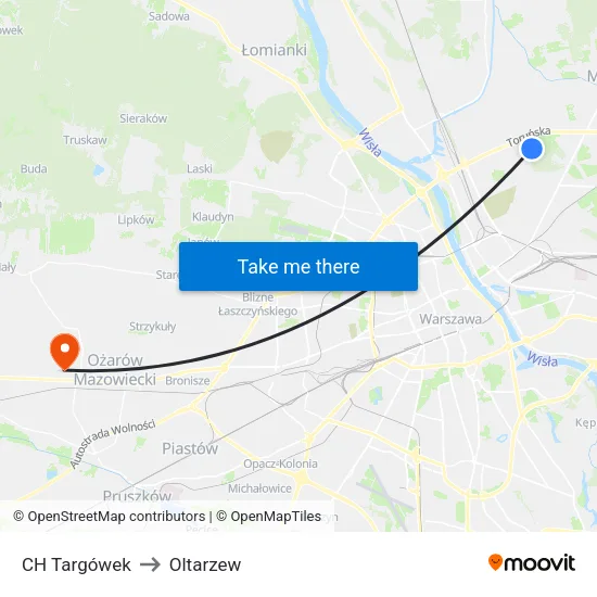 CH Targówek to Oltarzew map
