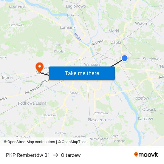 PKP Rembertów 01 to Oltarzew map