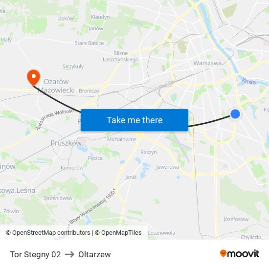 Tor Stegny 02 to Oltarzew map