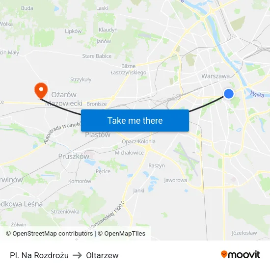 Pl. Na Rozdrożu to Oltarzew map