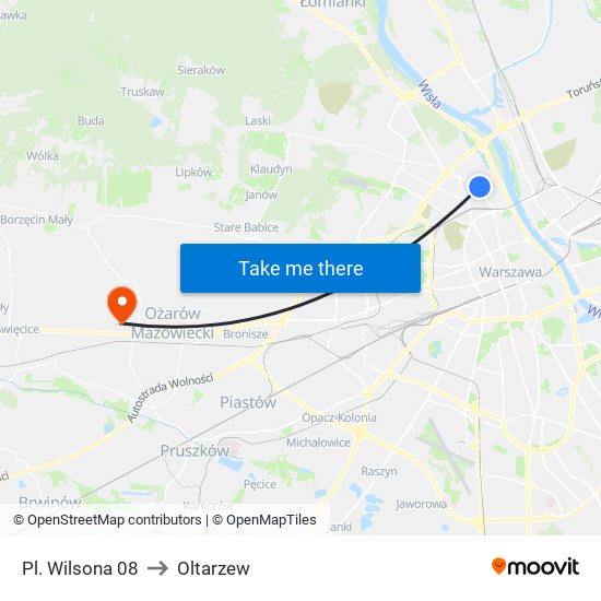 Pl. Wilsona 08 to Oltarzew map