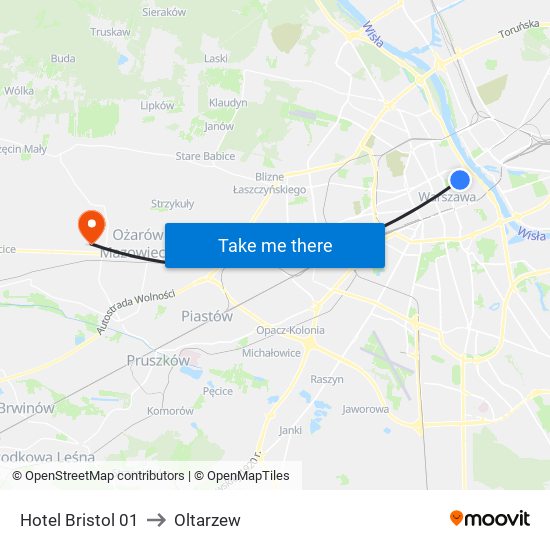 Hotel Bristol 01 to Oltarzew map
