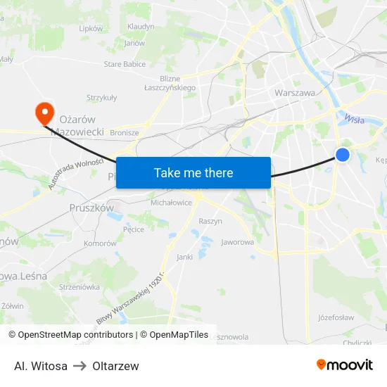 Al. Witosa to Oltarzew map