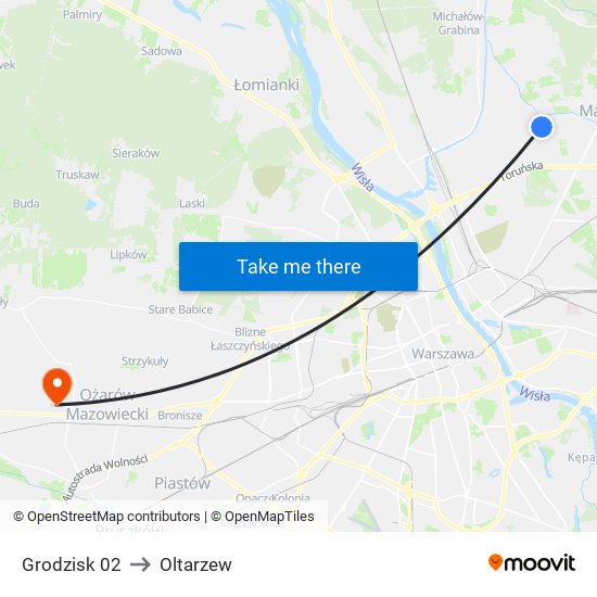 Grodzisk 02 to Oltarzew map