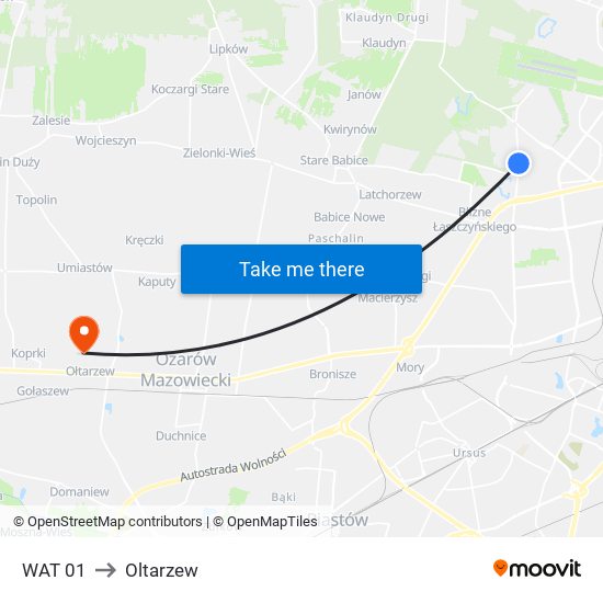 WAT 01 to Oltarzew map