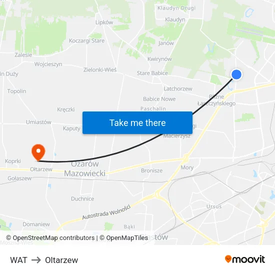 WAT to Oltarzew map