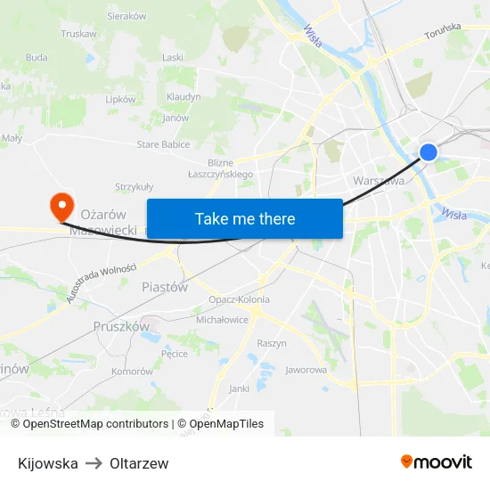 Kijowska to Oltarzew map