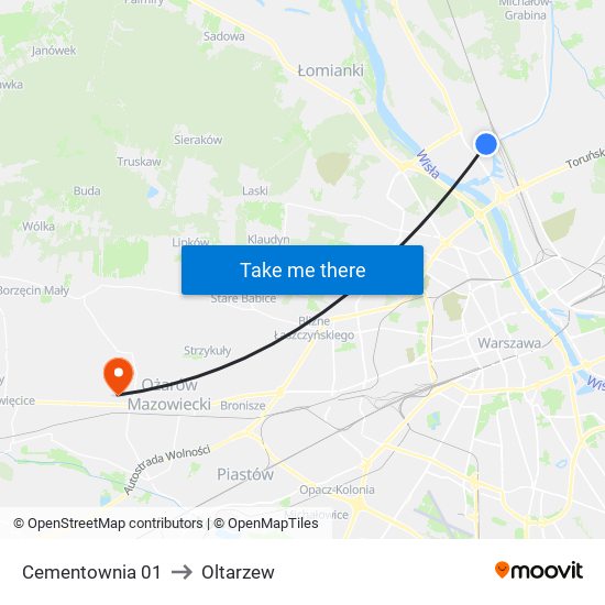 Cementownia 01 to Oltarzew map