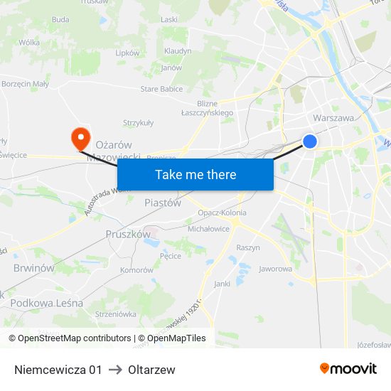 Niemcewicza 01 to Oltarzew map