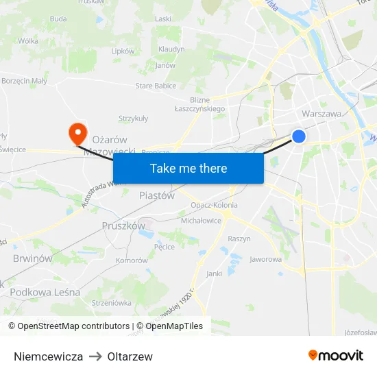 Niemcewicza to Oltarzew map