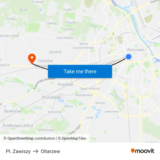Pl. Zawiszy to Oltarzew map