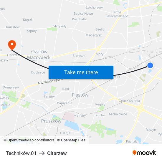 Techników 01 to Oltarzew map