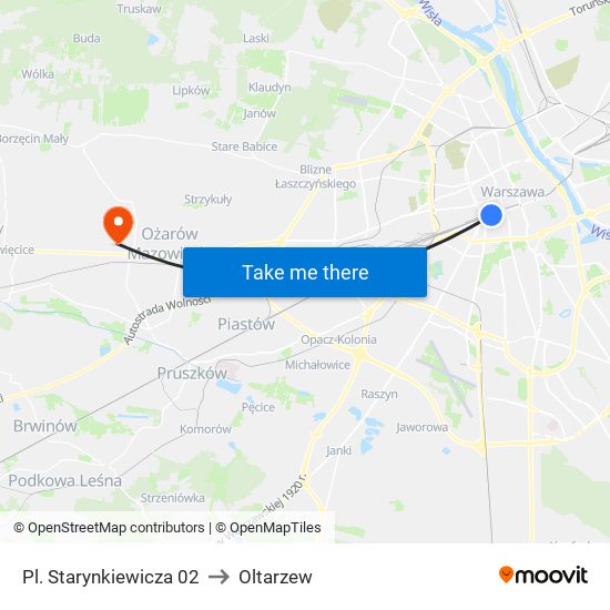 Pl. Starynkiewicza 02 to Oltarzew map