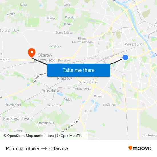 Pomnik Lotnika to Oltarzew map