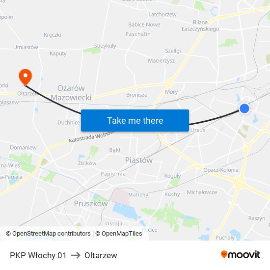 PKP Włochy 01 to Oltarzew map