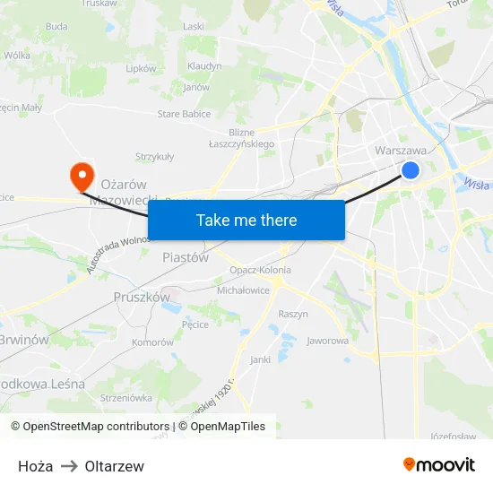 Hoża to Oltarzew map