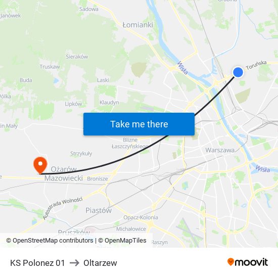 KS Polonez 01 to Oltarzew map